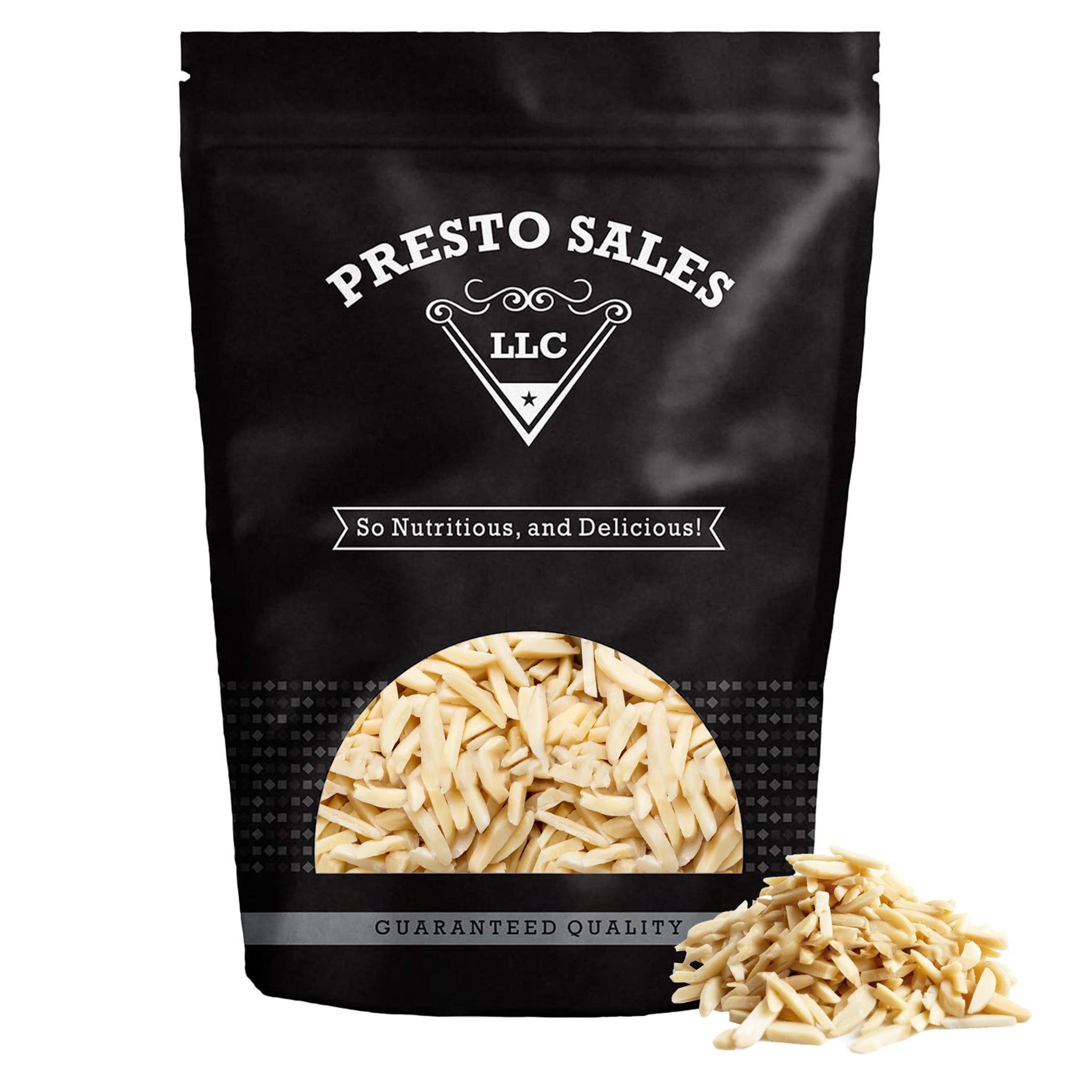 Presto Sales Almonds "FRESH 2024 crop year" Slivered Raw, 16 oz | All Natural Blanched Almonds | High Protein, Keto | perfect low-cholesterol