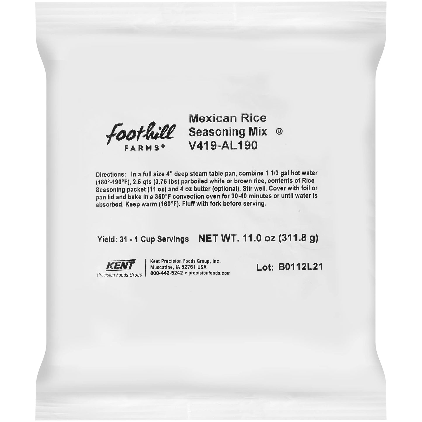 Foothill Farms Mexican Rice Seasoning Mix, 11 Oz Bag (Pack Of 6)