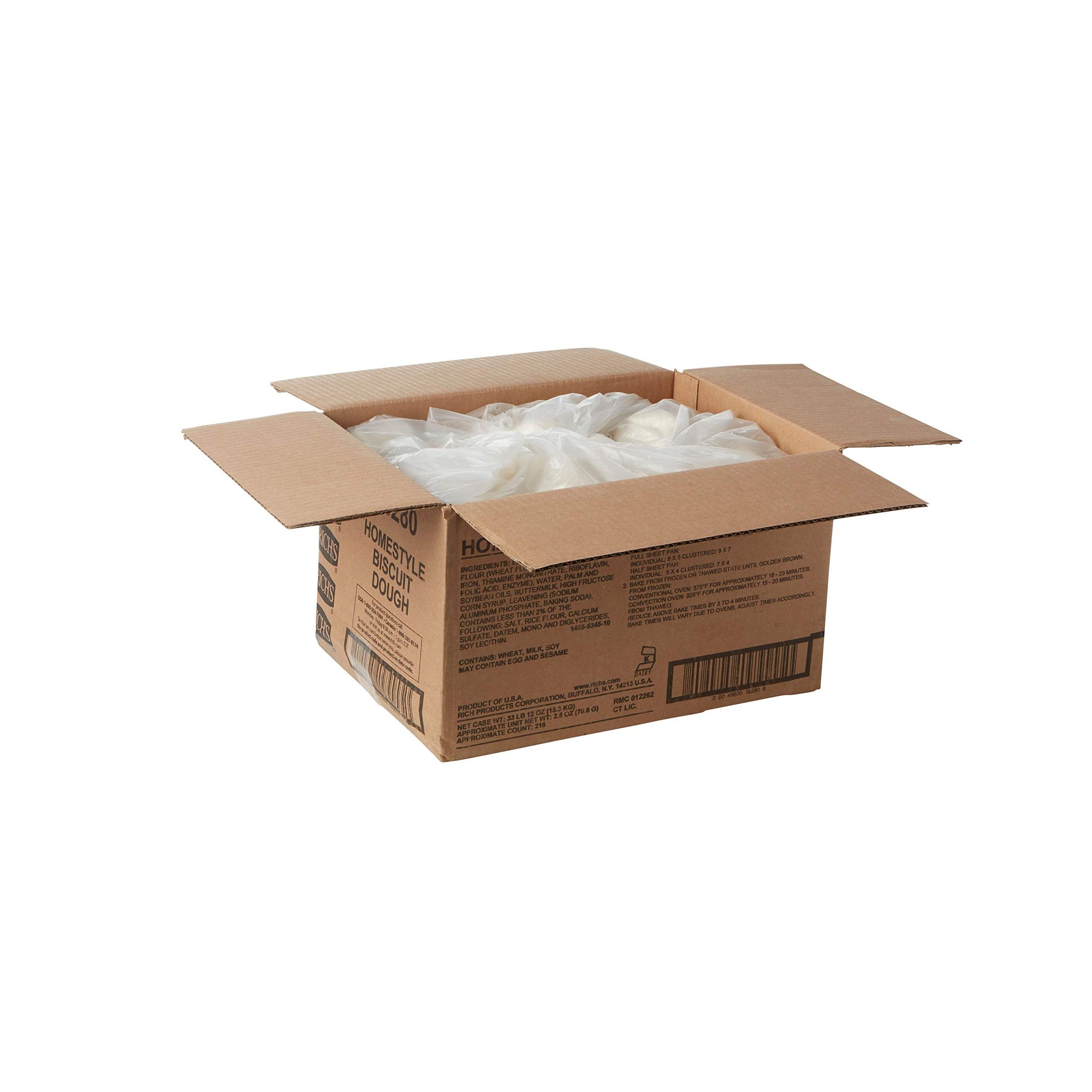 Rich Products Homestyle Biscuit Dough, 2.5 Ounce -- 216 per case.