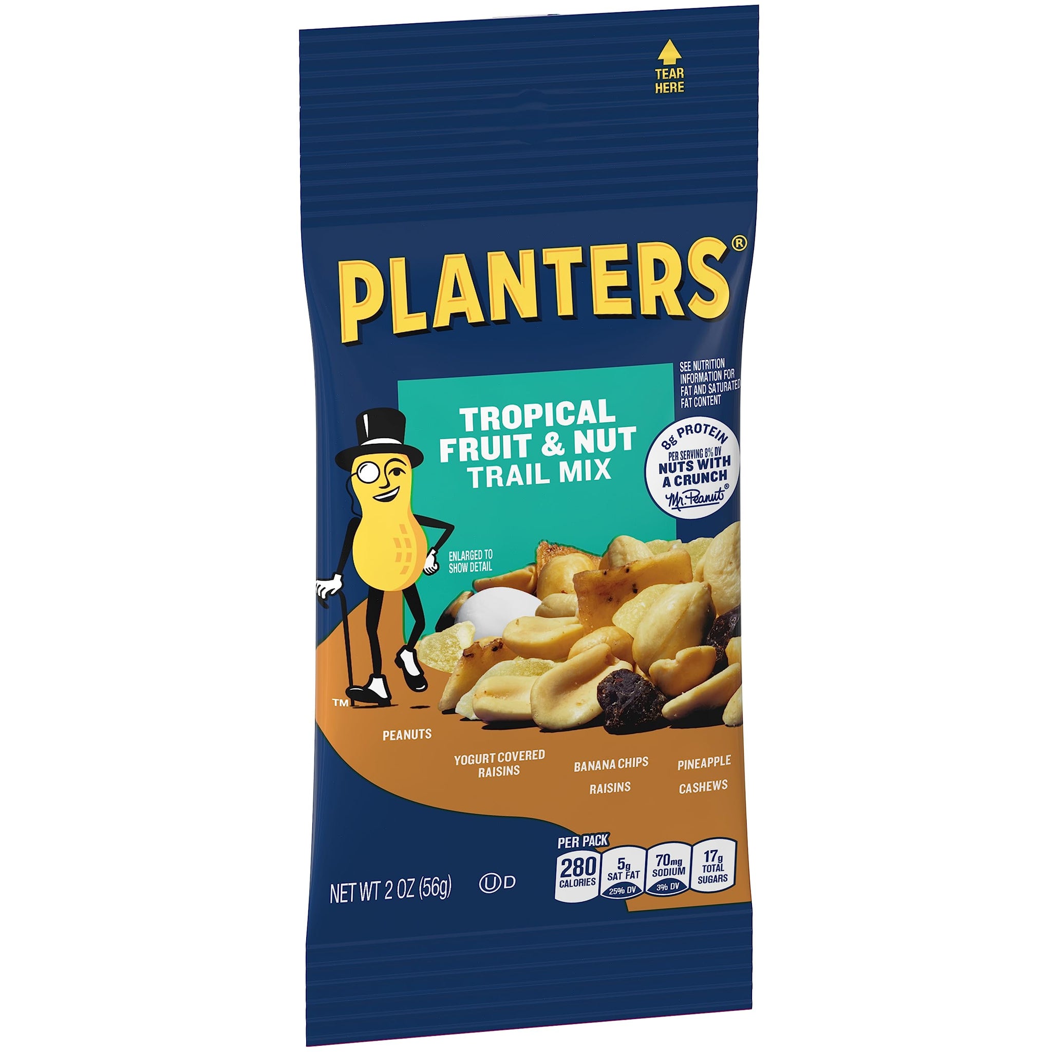 PLANTERS Fruit and Nut Trail Mix, 2 oz Single Serve Bags (Pack of 72) - Trail Mix Snack Pack for On the Go Snacking - Great After School , Movie or