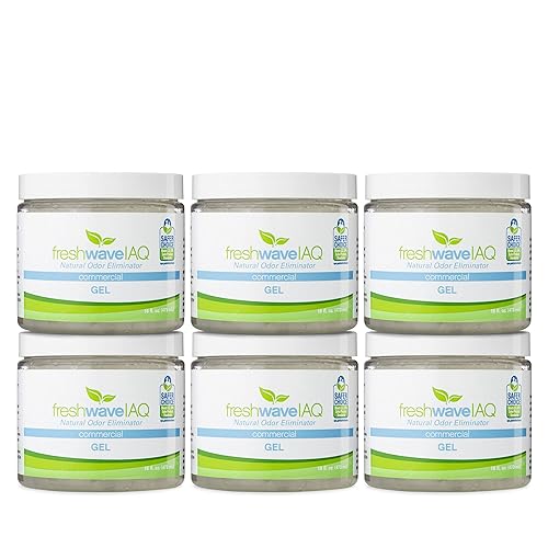 Fresh Wave IAQ Commercial Odor Eliminating Gel, 16 Fl. Oz. | Pack of 6 | Odor Absorbers for Home | Safer Odor Relief | Natural Plant-Based Odor