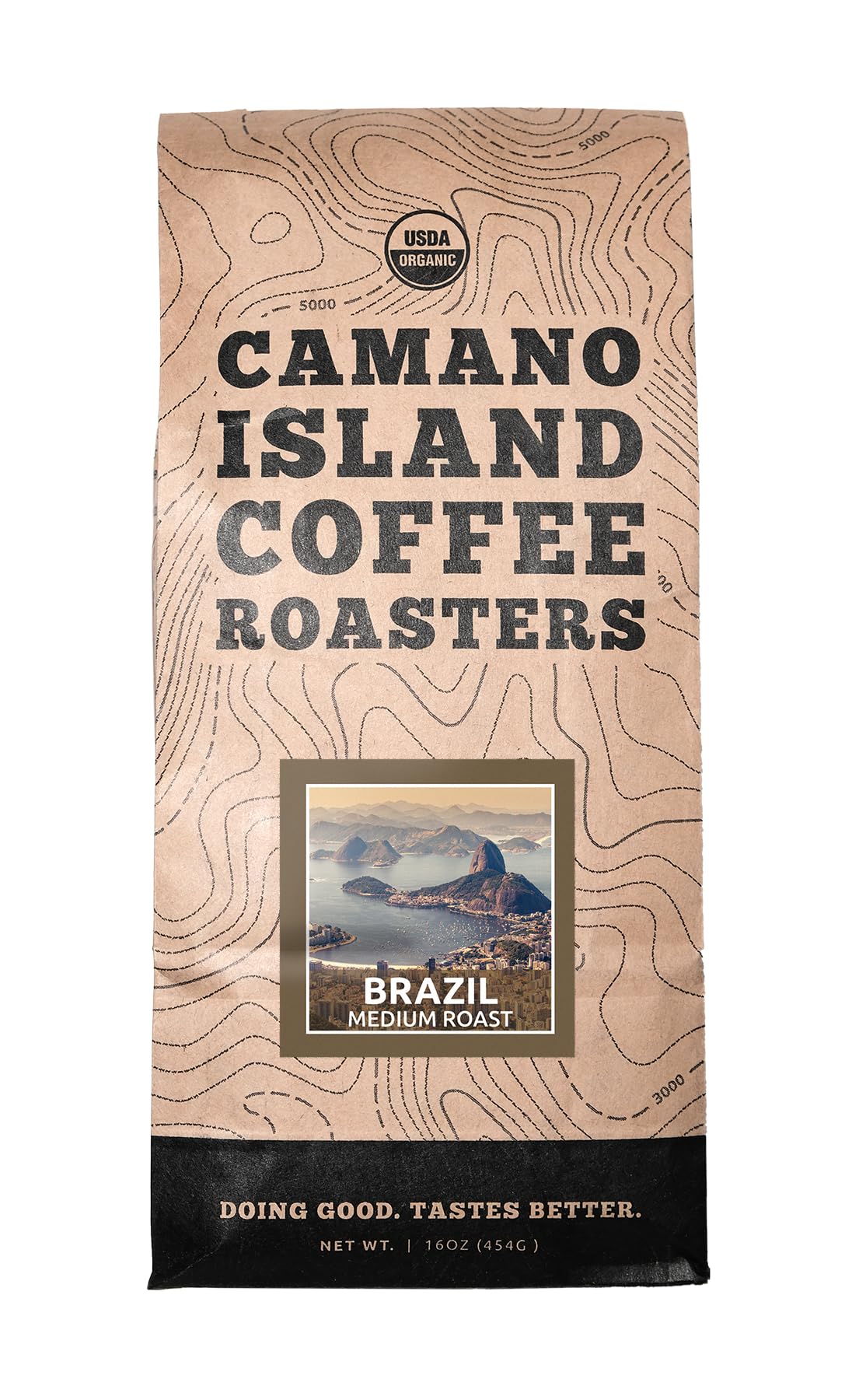 Camano Island Coffee Roasters Organic Brazil Medium Roast Coffee Fresh Premium USDA Certified Organic, Shade Grown, Fair Trade, and Ethical