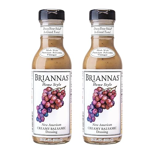 BRIANNAS - Home Style New American Creamy Balsamic Dressing - Fine Salad Dressing made with Premium Ingredients - Gluten Free Dressing - 12 oz