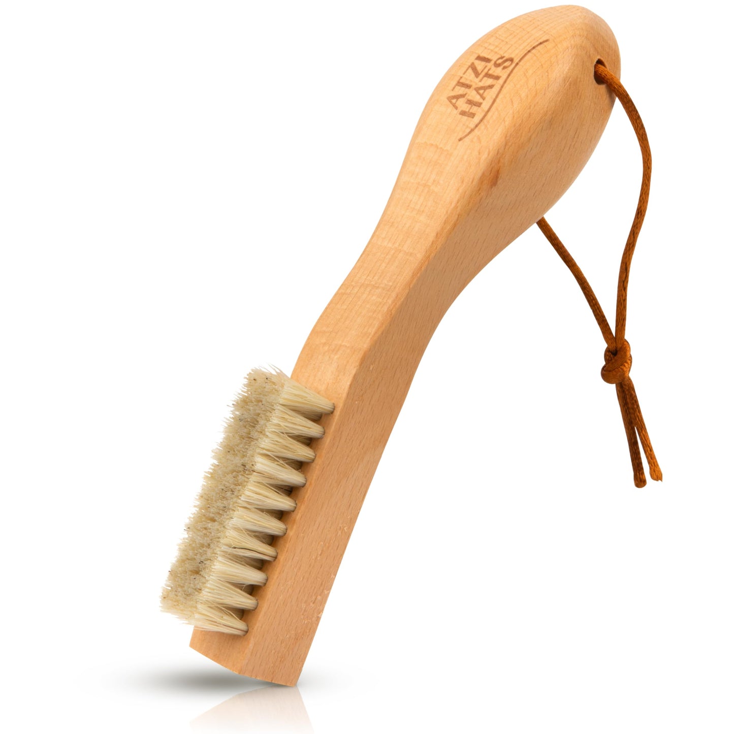 Atzi Hats Laundry Brush Stain Remover Scrubber with Soft White Boar Bristles for Delicate Baby Clothes, Compact Design, Pre-Treat Clothing, Shoes