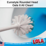LOLA Toilet Brush and Holder Set, Classic Version, Durable Bristles for Deep Cleaning, w/Compact Space Saving Storage Holder, 1 Pack