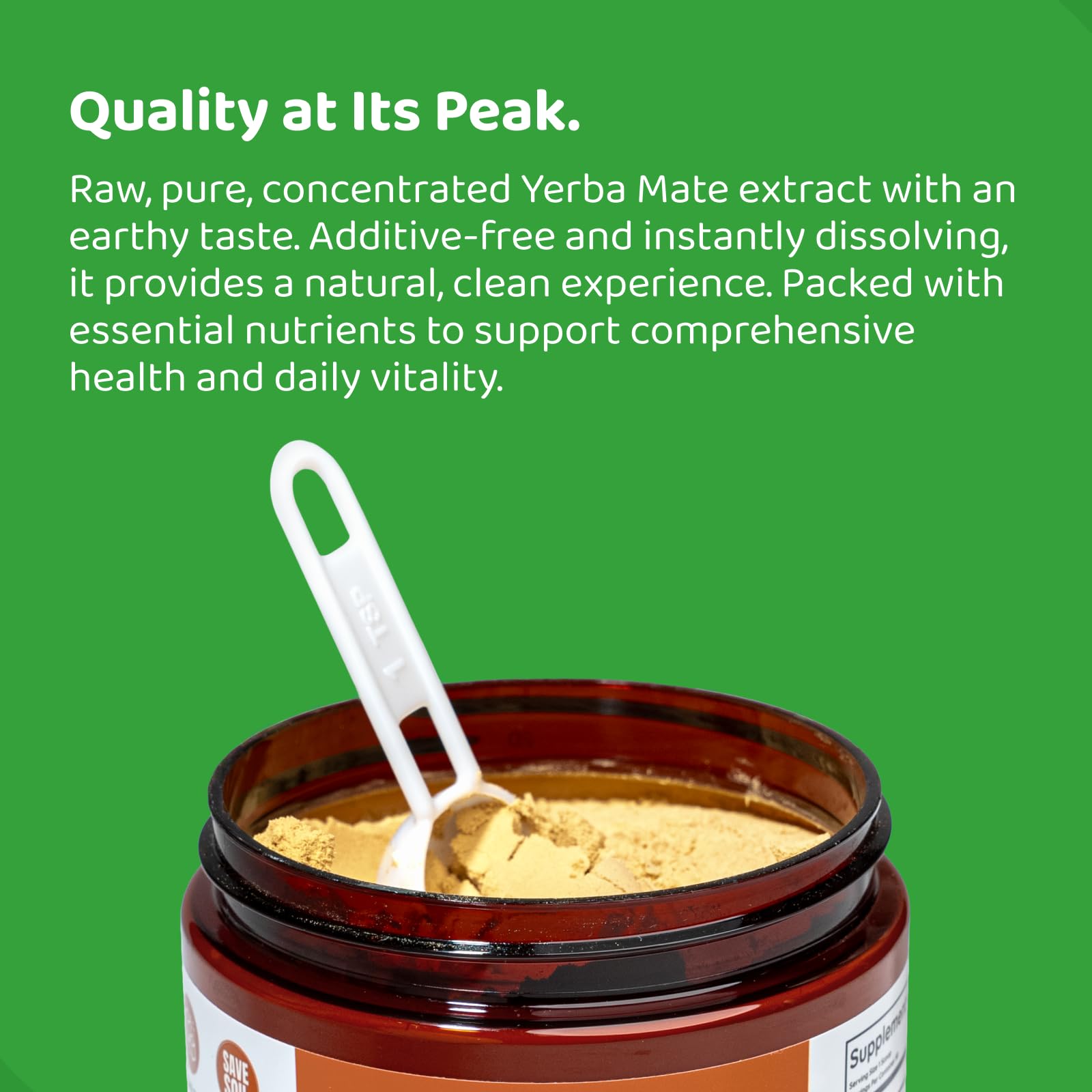 Yerba Mate Instant Tea - Boost Energy, Focus, Immunity & Cardio Health with Pure Organic Consentrated Extract - No Added Flavors or Sugars 120g (up