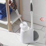 Clorox Toilet Plunger and Brush Bowl Set with Holder Caddy Storage for Cleaning Bathroom and Unclogging Toilets, White and Gray