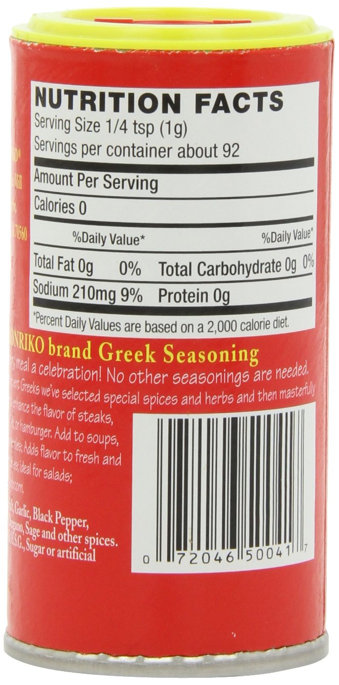 Konriko - Greek Authentic Seasoning 2.5 oz (Pack of 6) - Wheat Free - Gluten Free - No MSG
