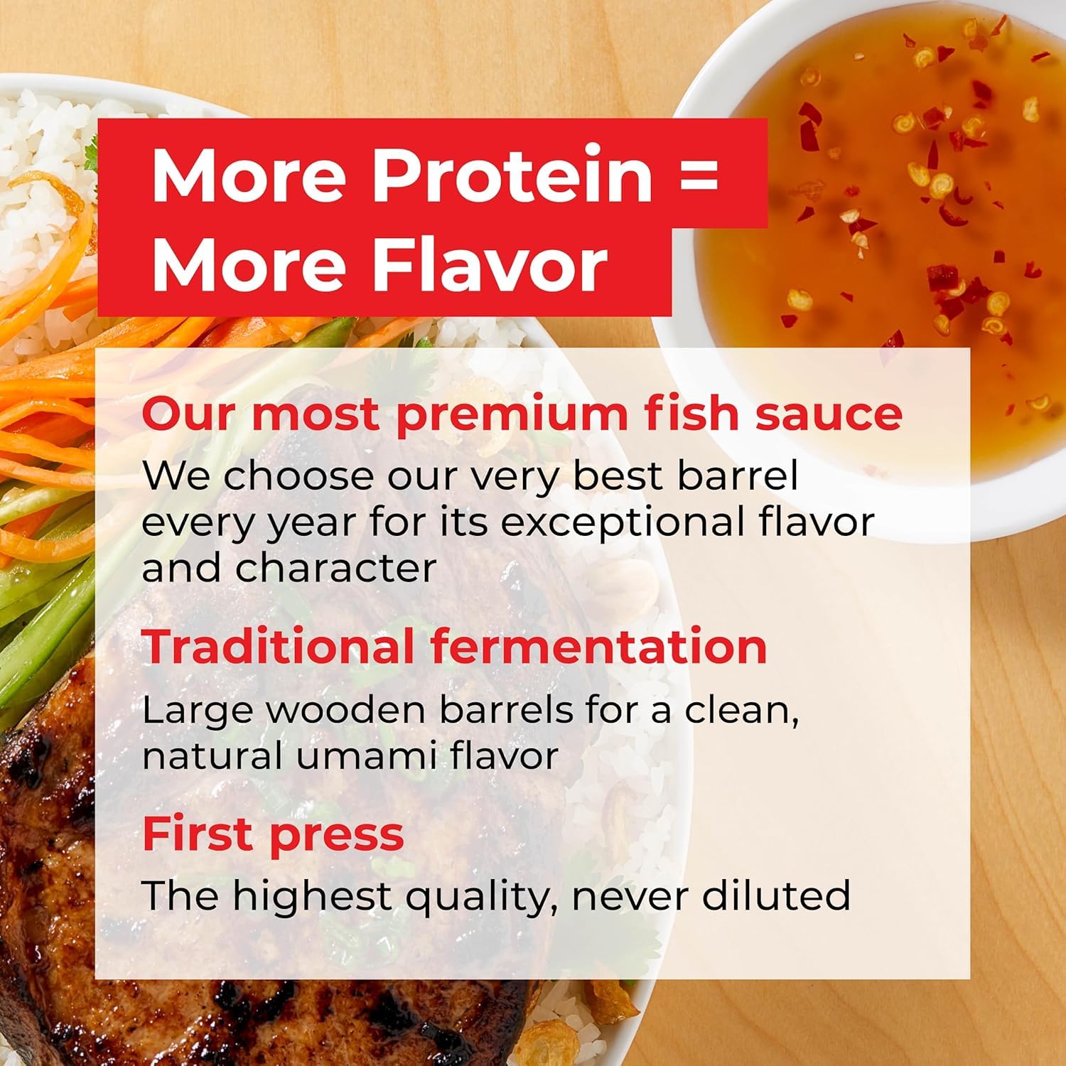 Red Boat Fish Sauce, Hardwood Smoked | Premium 50°N fish sauce sustainably made with just two ingredients in Vietnam | Higher Protein For Exceptional
