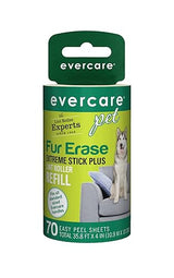 Evercare All Purpose Pet Hair Lint Roller Refill, 70 Easy Peel Sheets - Compatible with Evercare Standard Sized Rollers, Reusable Sticky Roller