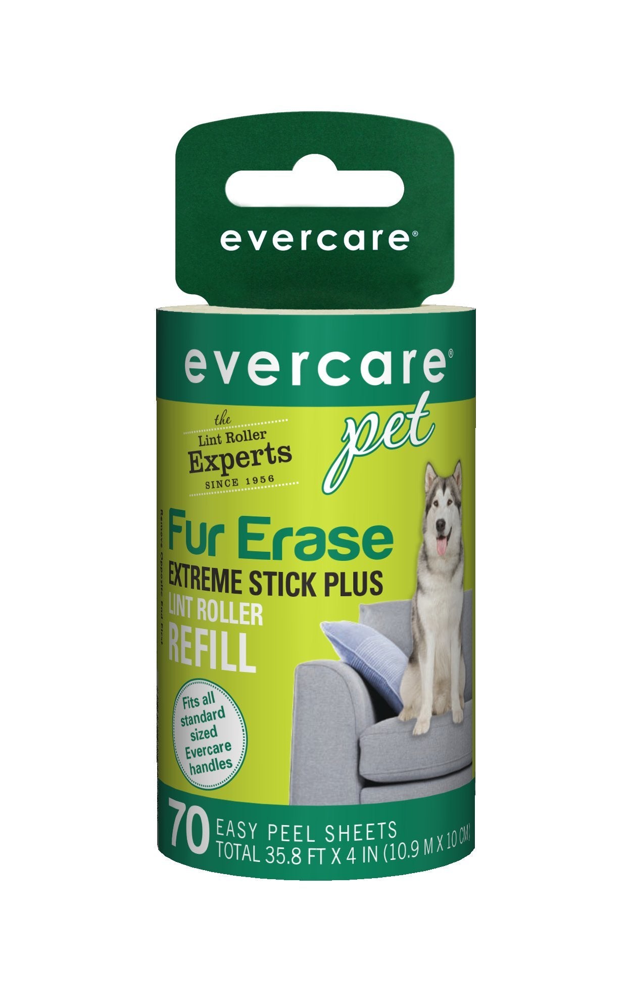Evercare All Purpose Pet Hair Lint Roller Refill, 70 Easy Peel Sheets - Compatible with Evercare Standard Sized Rollers, Reusable Sticky Roller