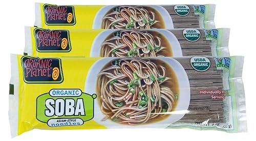 Organic Soba Noodles, Made with Wheat & Buckwheat, Dried Asian Pasta, Quick Cooking, Non-GMO, 8 oz (3 pack)
