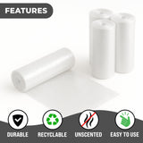 7-10 Gallon Clear Trash Bags (200 Count) - Small Kitchens, Bathrooms, Offices and Breakrooms 6-micron disposable liners; Leak-Resistant Wastebasket