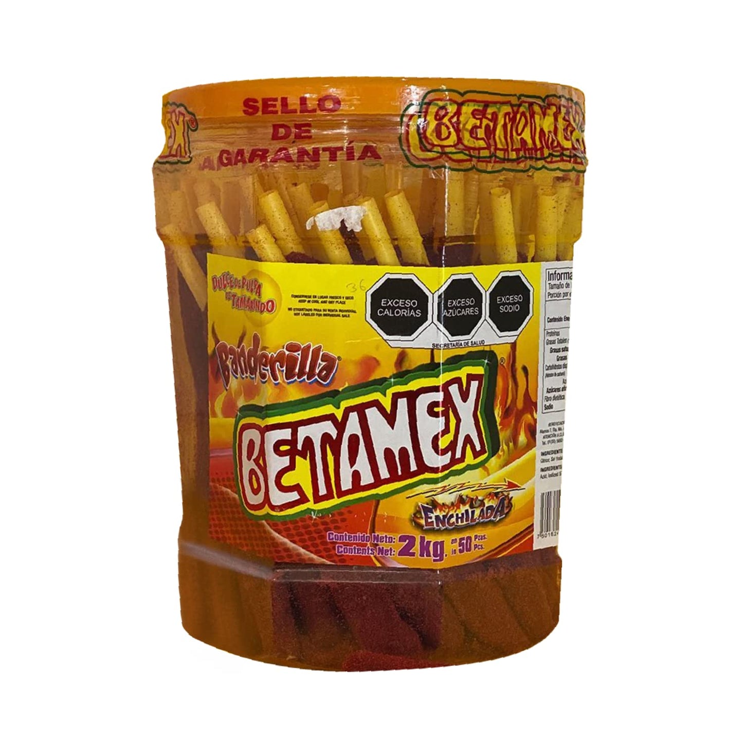 BETAMEX Candy Sticks Tamarind And Chili Flavor 2kg/4.4lbs - Mexican Food - Spicy Flavor and Delicious Tamarind Flavor