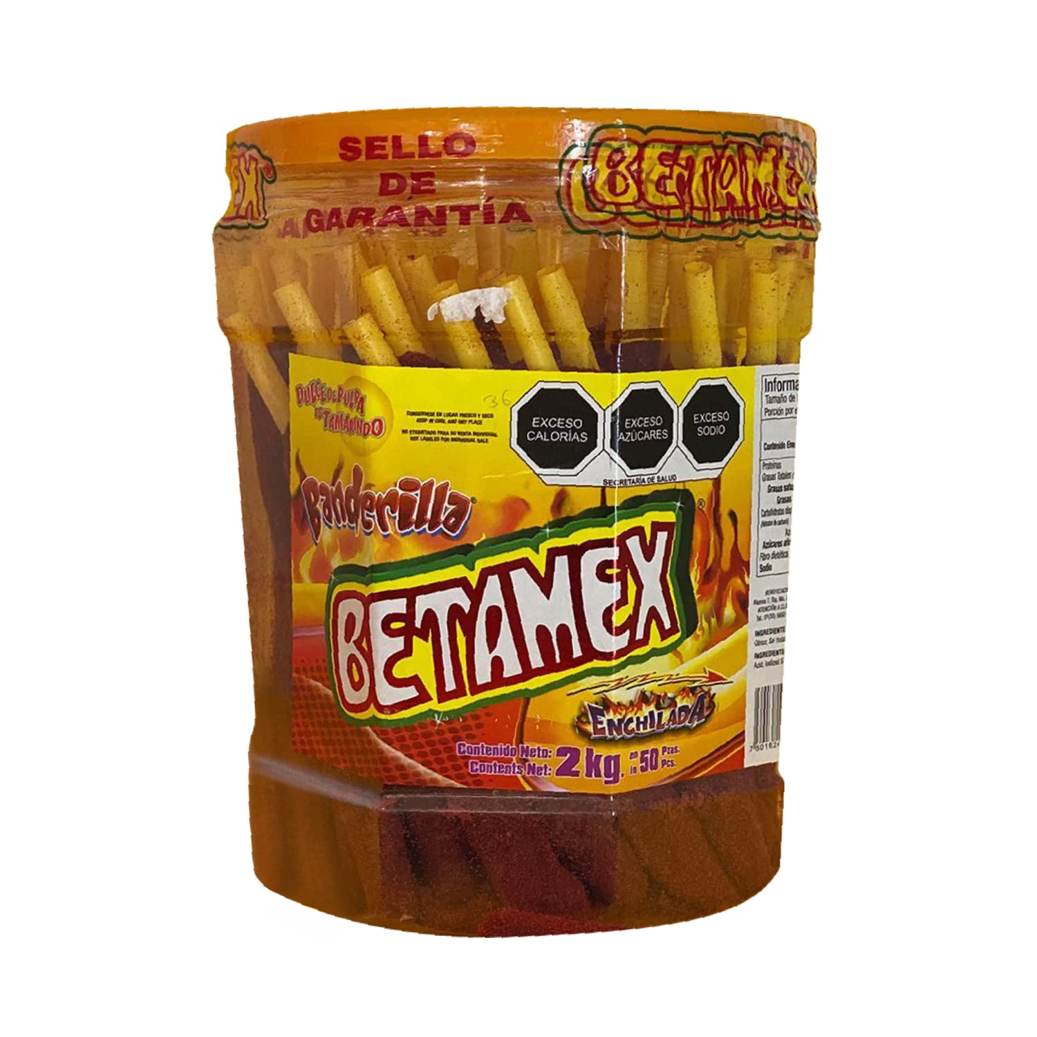 BETAMEX Candy Sticks Tamarind And Chili Flavor 2kg/4.4lbs - Mexican Food - Spicy Flavor and Delicious Tamarind Flavor