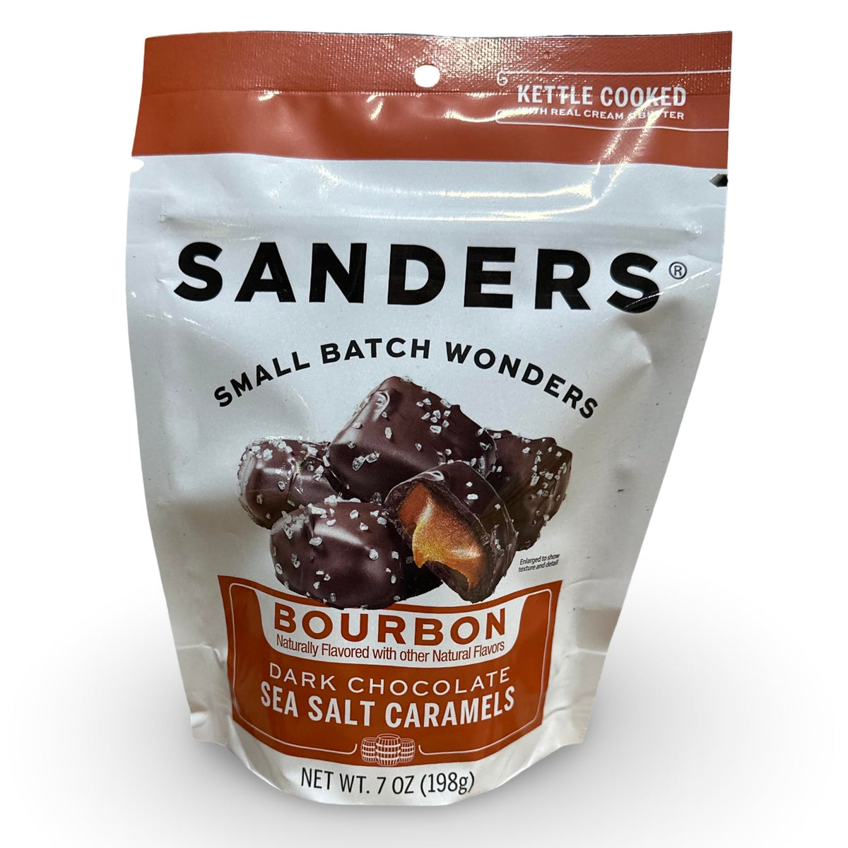 Sanders Dark Chocolate Sea Salt Bourbon Caramels, 7 Ounce, 6 Per Case