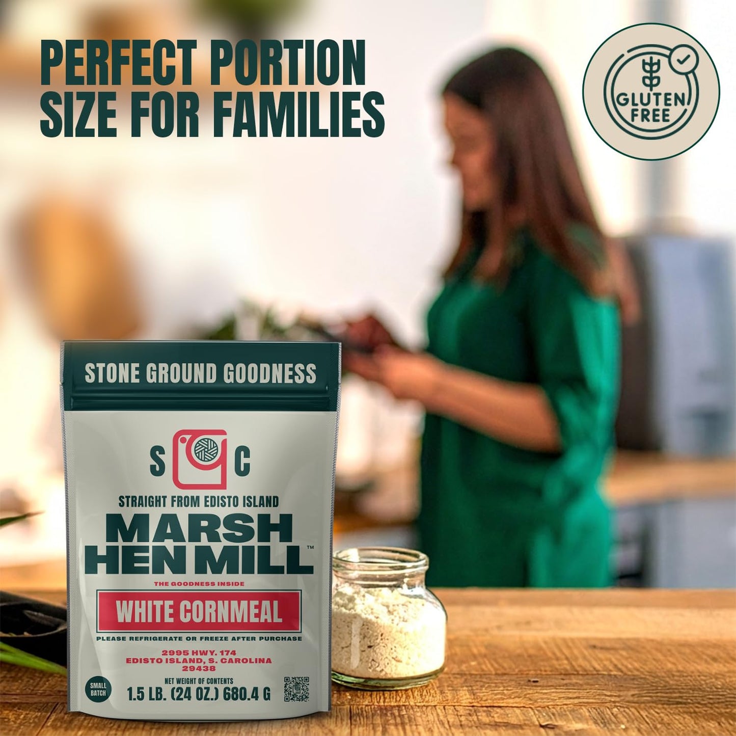 Marsh Hen Mill Stone Ground White Cornmeal | Heirloom Corn Flour | All Purpose Flour For Baking & Cooking | Versatile & Consistent Results | Grown on