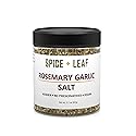 Premium Rosemary Garlic Salt by Spice + Leaf - Vegan Kosher and No Preservatives Spice Blend Used to Make Roasted Potatoes, Brussel Sprouts