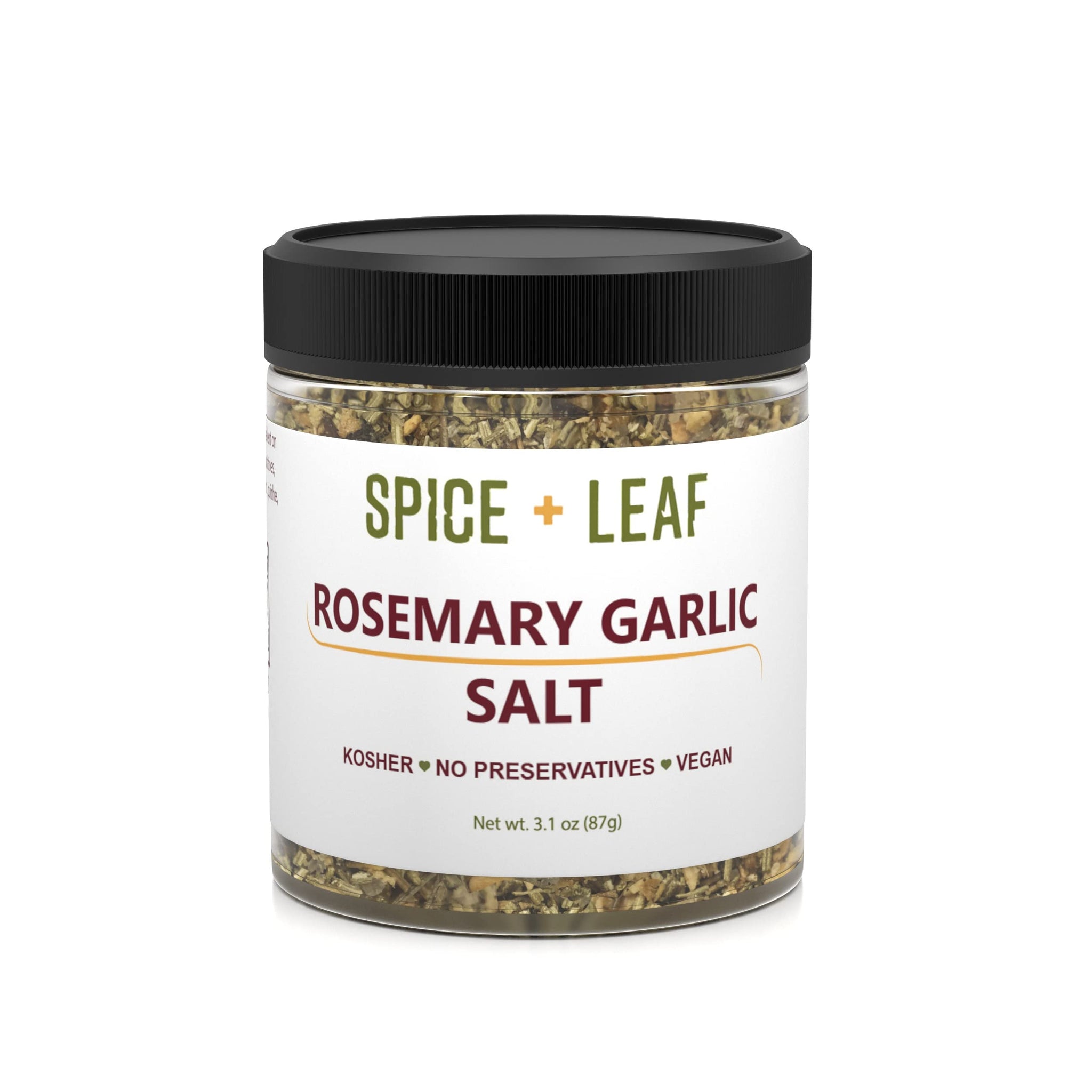 Premium Rosemary Garlic Salt by Spice + Leaf - Vegan Kosher and No Preservatives Spice Blend Used to Make Roasted Potatoes, Brussel Sprouts