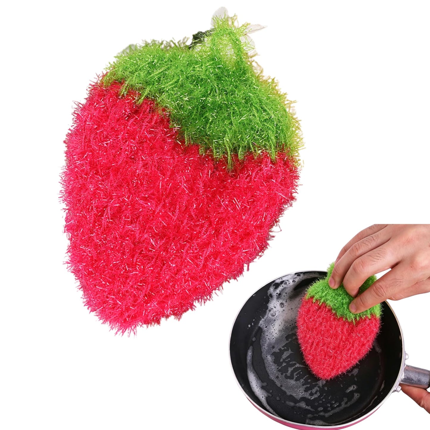 Strawberry Dish Scrubber Non Scratch Dish Washing Scrubbers Reusable Household Cleaning Kitchen Tools for Dishwashing Washing Dishes Cookware Tubs