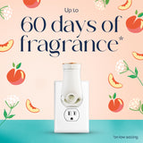 Glade PlugIns Refills Air Freshener, Juicy Peach & Elderflower, Scented and Essential Oils for Home and Bathroom, 1.34 Fl Oz, 2 Count
