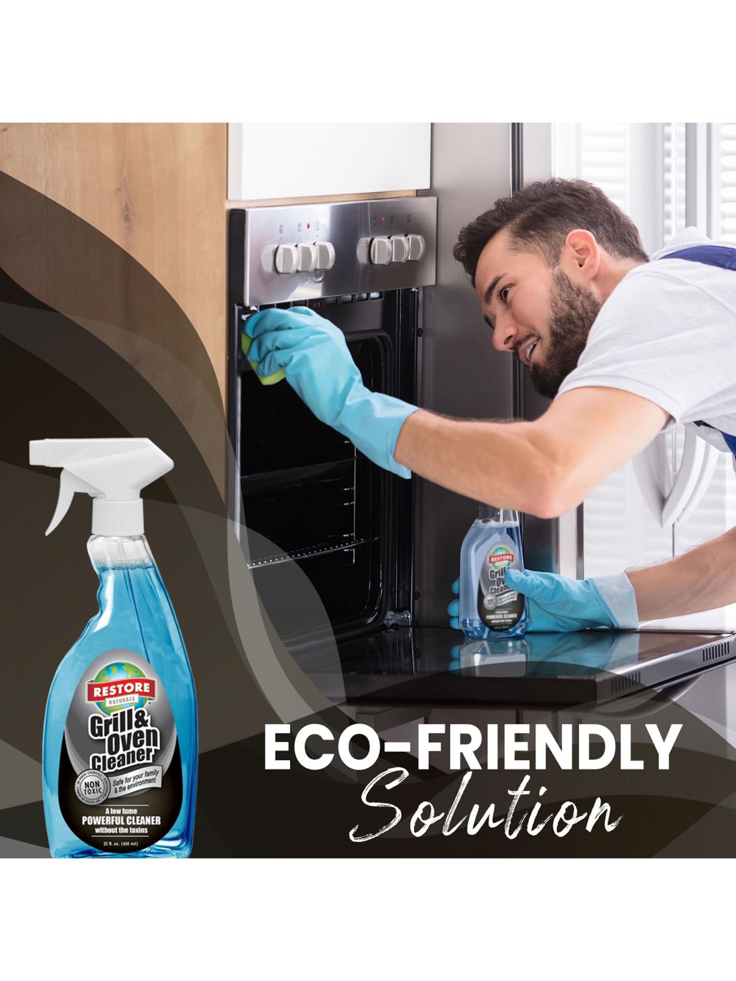 Oven Cleaner and Stove Top Cleaner - 22 oz. - Low Fume, Non-Caustic, Powerful Cleaning and Stove Degreaser Cleaner Heavy Duty Without the Toxins