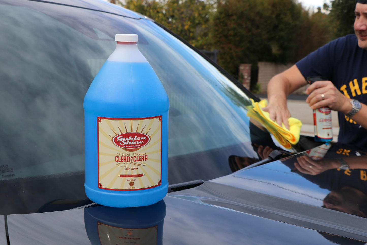 GOLDEN SHINE Clean & Clear Glass Cleaner, 1 Gallon 49128