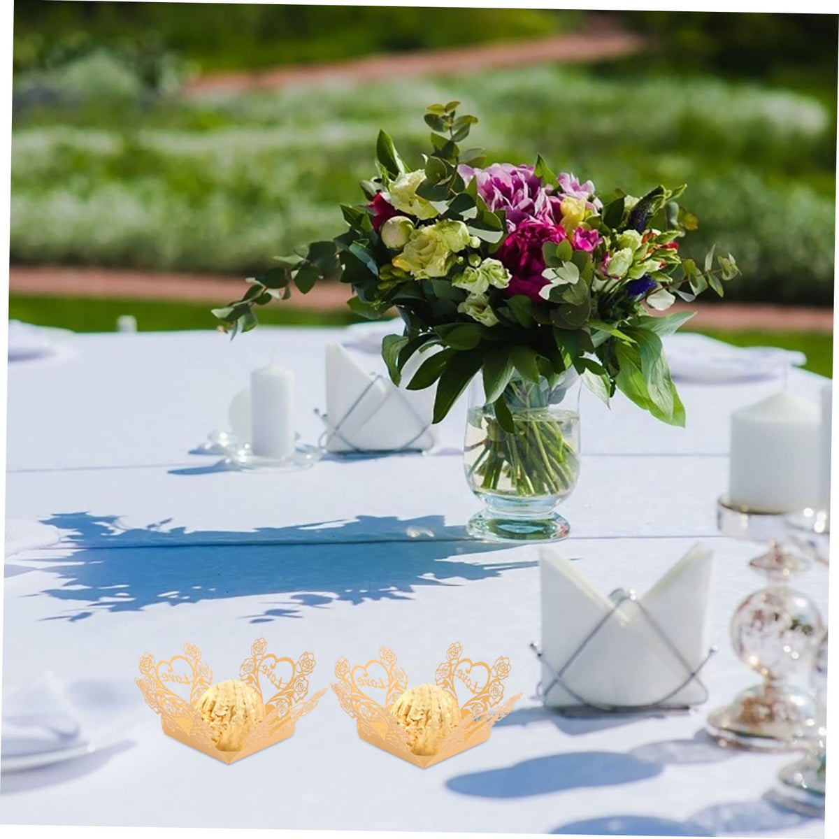 Healeved 50pcs Decorative Chocolate Wrapping for Candy Packaging Premium Dessert Trays Unique Shape Design for Weddings Parties and