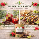 Jamaica (Hibiscus) Dried Flowers - 4 oz Loose Leaf Herbal Tea - Whole Petals & Flowers - Authentic Mexican Agua Fresca Ingredient - 100% Natural