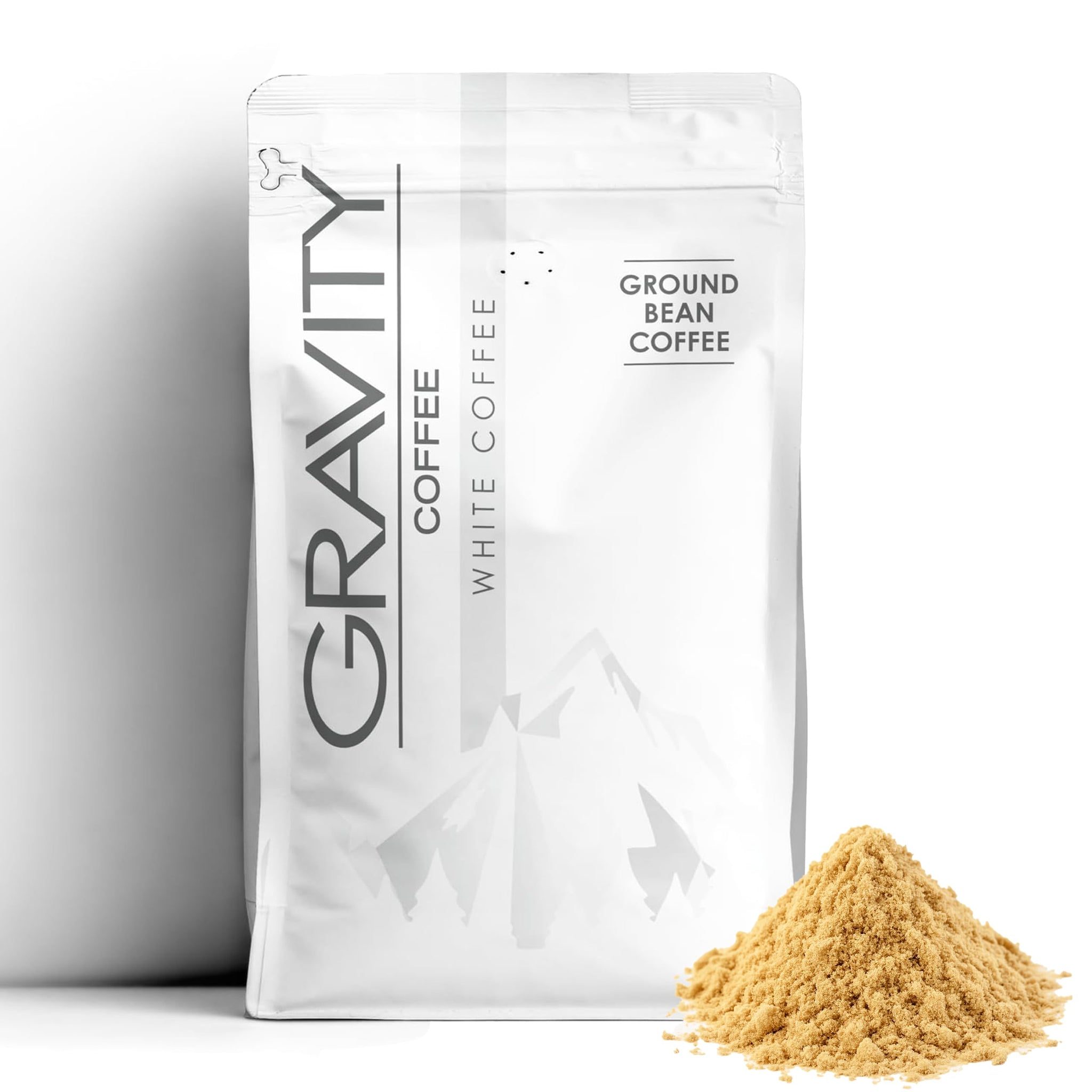 Gravity Coffee 12oz Signature White Coffee, Bag of Ground White Coffee, Nutty & Earthy Flavors, Subtle and Smooth Flavor