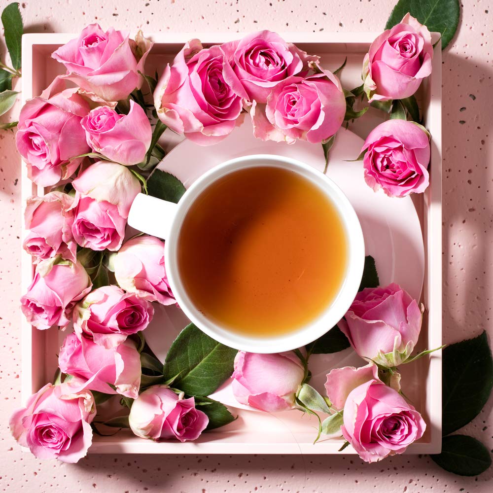 Harney & Sons Rose Scented Loose Leaf Black Tea - Floral Rose Flavored Tea, Caffeinated, 16 oz Bag