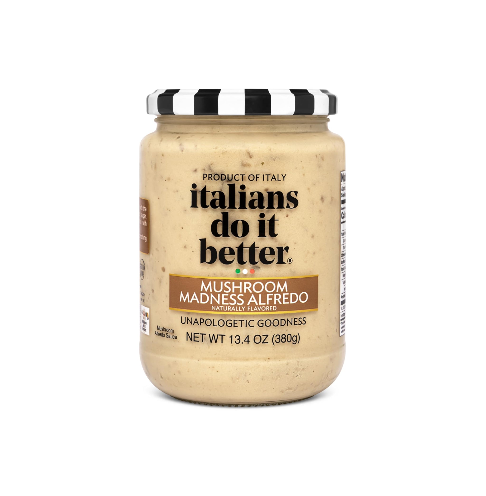 Italians Do It Better Mushroom Alfredo Sauce - Creamy Italian Alfredo with Champignon & Porcini Mushrooms, Olive Oil & Herbs - No Sugar Added