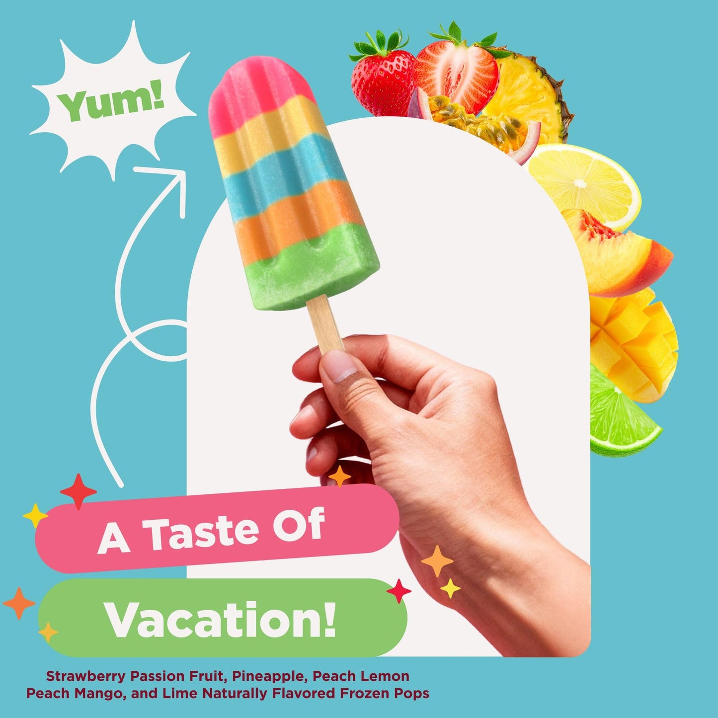JonnyPops Organic Tropical Paradise Punch Frozen Pops 8ct