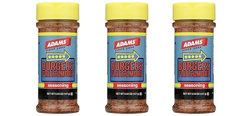 Adam's Seasonings 3.5-6oz Container (Pack of 3) Choose Flavor Below (Burgers Fries & More 5.54oz)