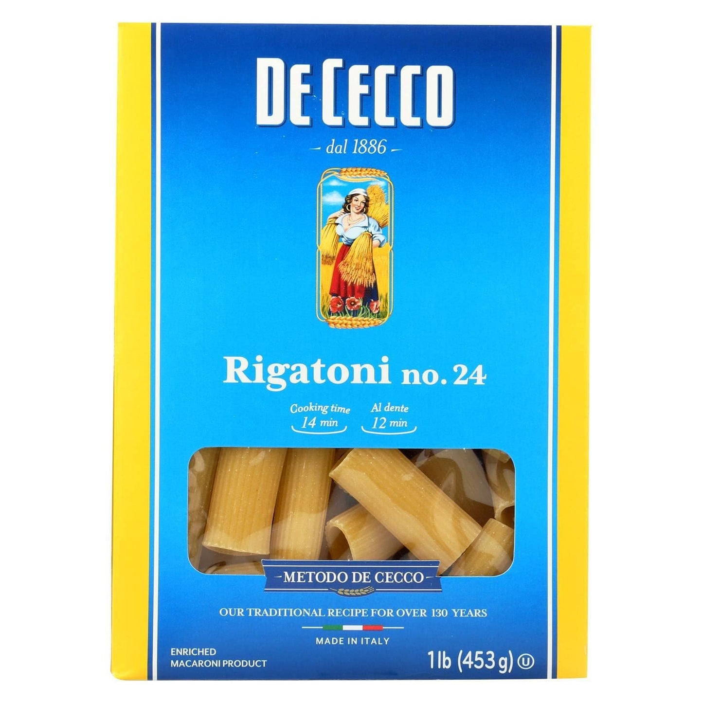 De Cecco Pasta Pasta, Rigatoni - (Case of 12-16 oz) 12