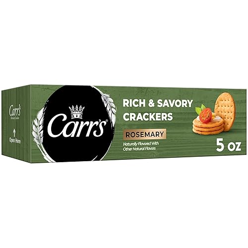 Carr's Crackers, Baked Snack Crackers, Party Snacks, Rosemary, 5oz Box (1 Box)