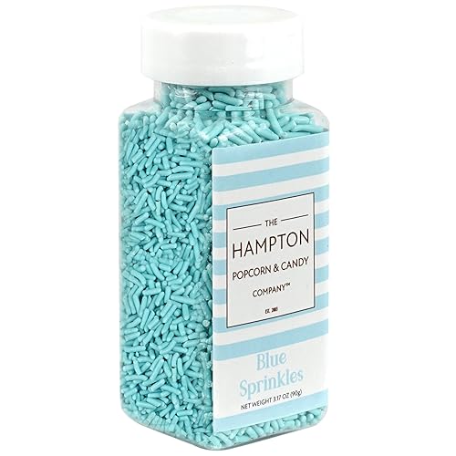 Blue Sprinkles Jimmies 3.17 oz, Sprinkles For Cake Decorating, Cake Sprinkles, Sprinkles For Baking, Ice Cream & More, The Hampton Candy Company