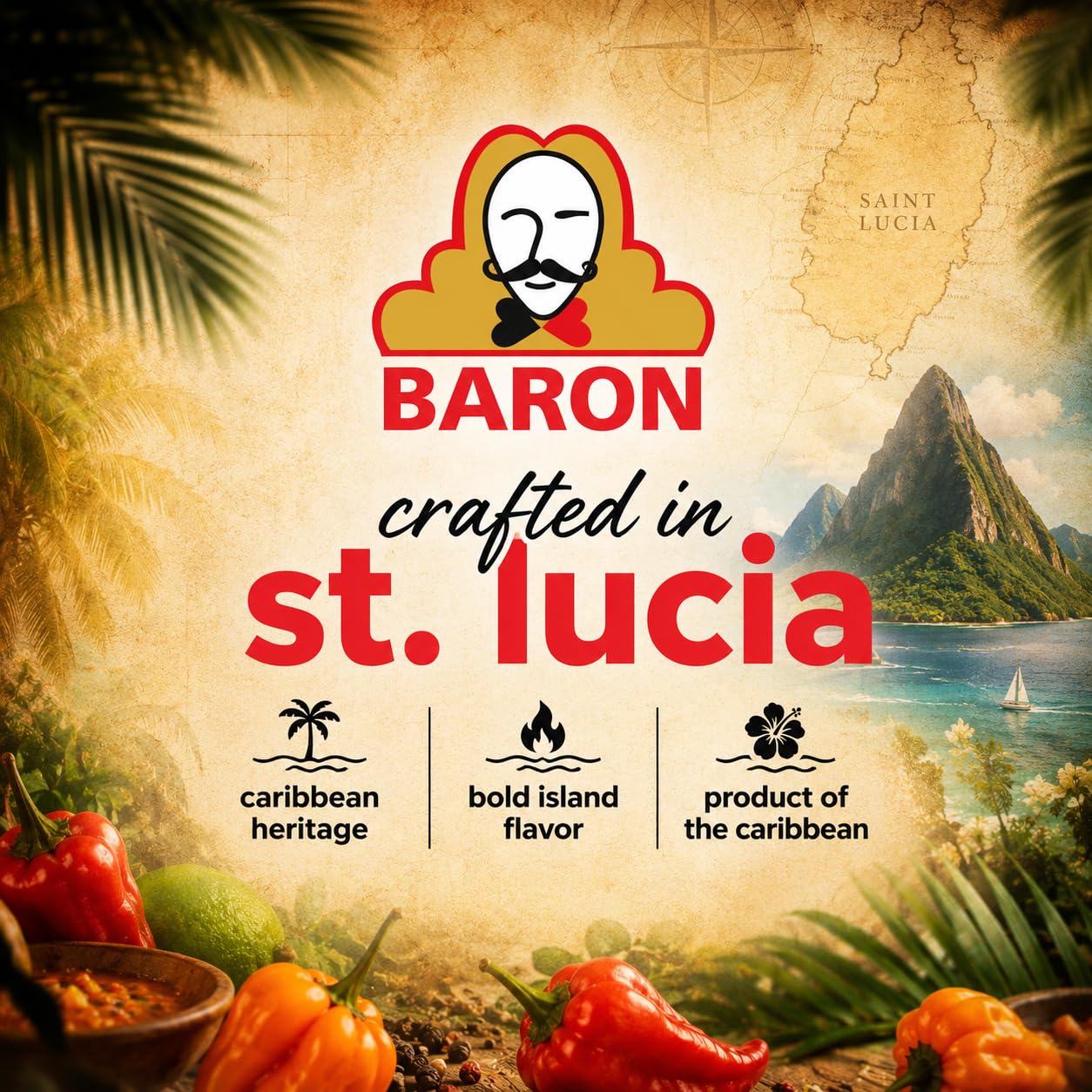 Baron West Indian Hot Sauce - 28 fl.oz