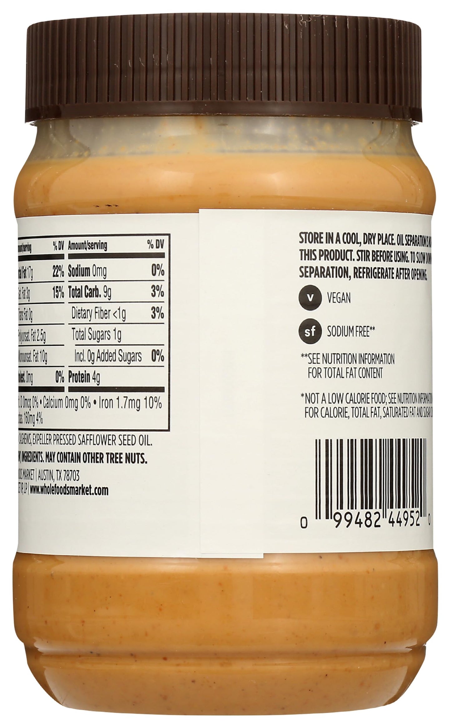 365 by Whole Foods Market, Creamy Cashew Butter, 16 Ounce