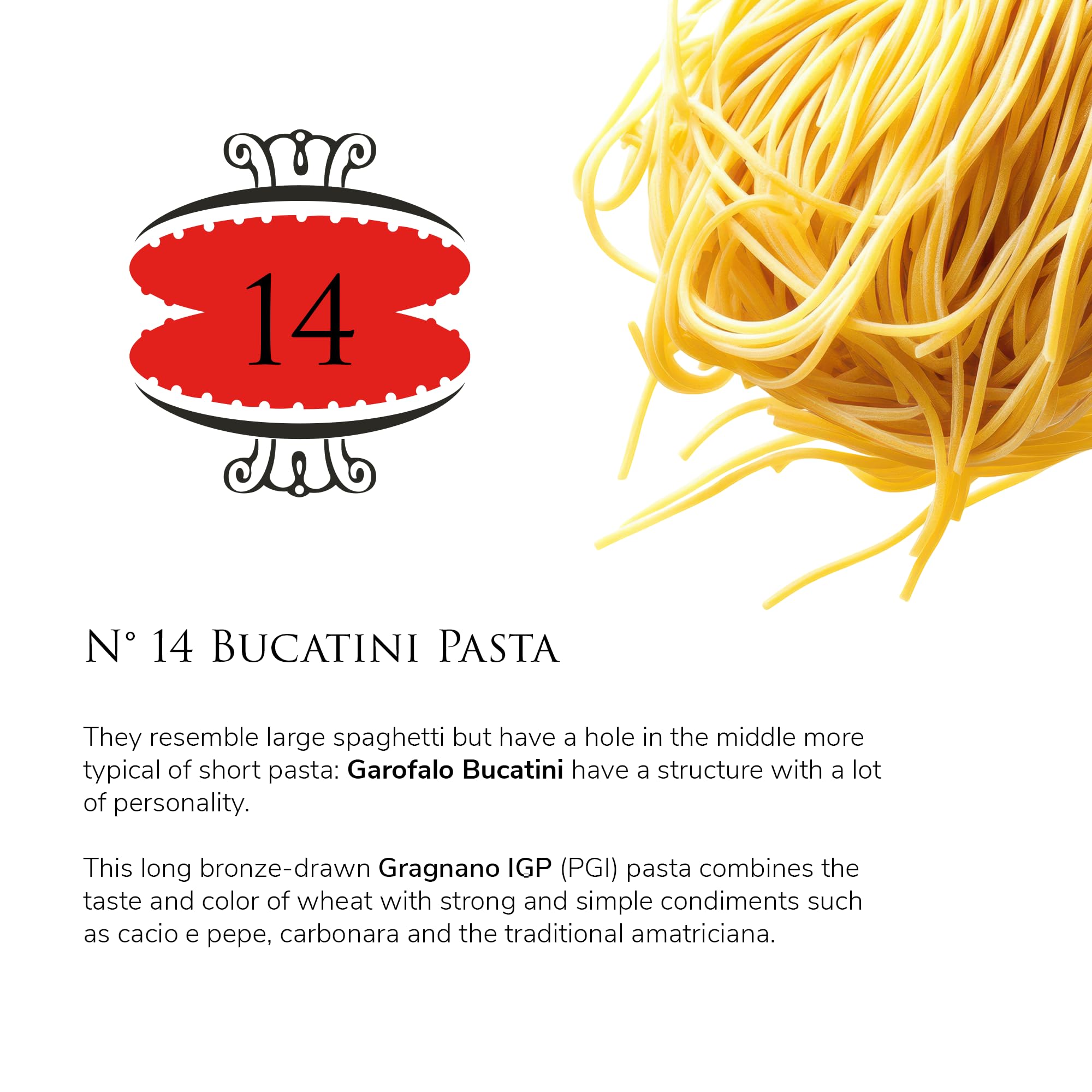 Garofalo - Premium Durum Wheat Semolina Bucatini Pasta, Italian Made, Bronze-Drawn, Al-Dente, One-Ingredient Pasta (2 pack)
