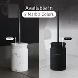 Toilet Brush and Holder Set - Toilet Bowl Brush and Holder with Sturdy Bristles for Thorough Cleaning - Concealed Matte Black Bathroom Accessories