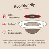 Coulée EcoPour O.G. Coffee, All Paper Single Serve Pour Over Colombian Coffee, Medium Roast, Use for Camping or Traveling, Pre Filled Compostable, All