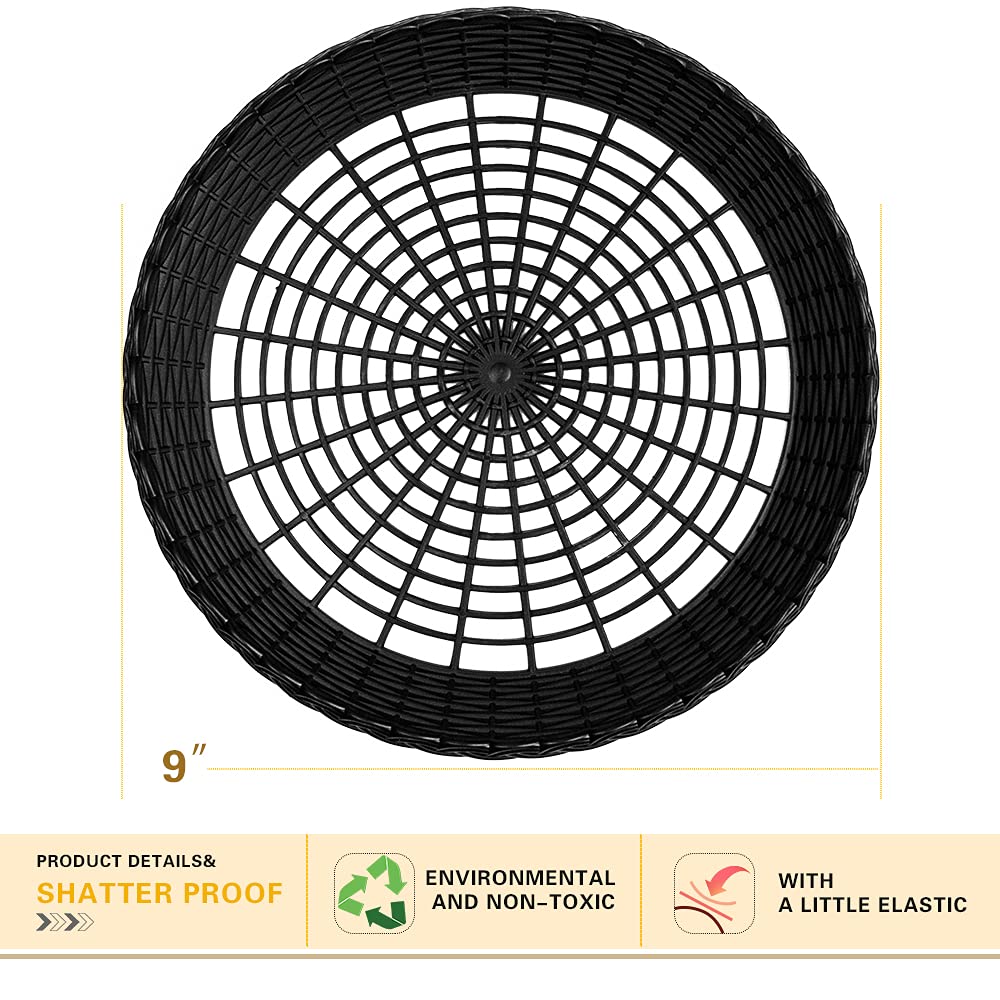 EBIGIC Paper Plate Holders, 8/12/24 Packs 9/10 Inch paper plate holders reusable Black Plastic Heavy Duty supports for Picnic Party Dinner