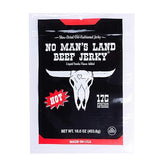 No Mans Land Premium Beef Jerky | 17G High Protein Slow-Dried Beef Snack | Smoked & Seasoned Jerky Strips | HOT 16oz Bag