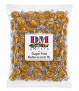 Sugar Free Butterscotch Hard Candy - 1 lb Bulk Bag - Individually Wrapped Golden Butterscotch Discs