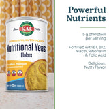 KAL Nutritional Yeast Flakes, Fortified with B12, Folic Acid & Other B Vitamins, Unsweetened, Great Nutty Flavor, Vegan & Gluten Free, 60-Day Money