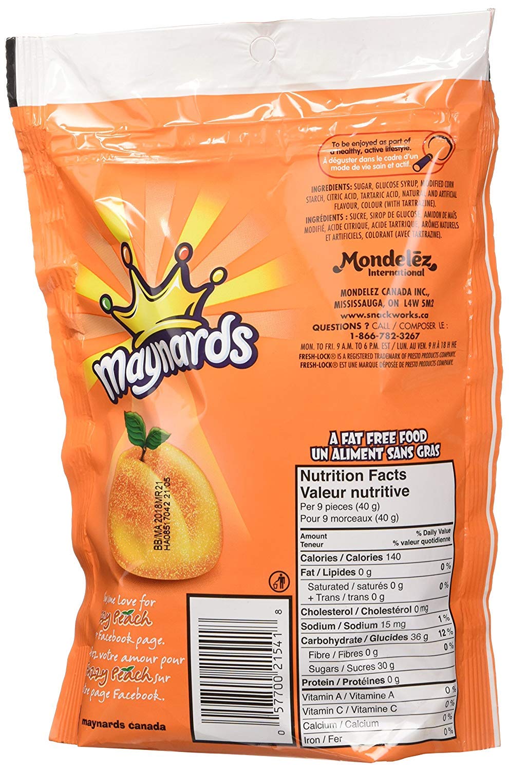 Maynards Fuzzy Peach Candy, 355 Gram