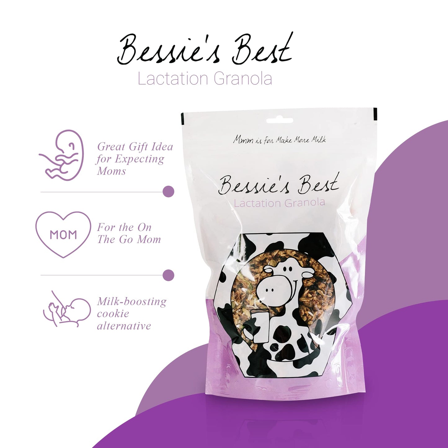 Bessie’s Best Lactation Granola | Dairy-Free Lactation Support | Milk Boosting Cookie Alternative | Nursing Snacks | Breastmilk Boosting | Increase