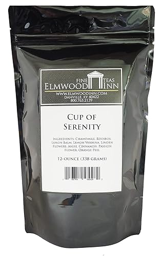 Elmwood Inn Fine Teas, Cup of Serenity Caffeine-Free Herbal, 12-Ounce Pouches