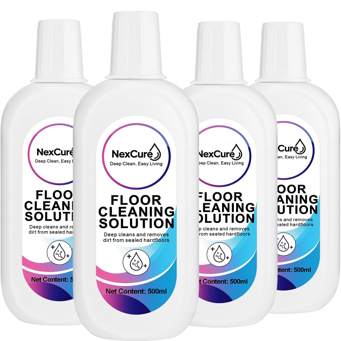 JXXAMZ33 Tineco Cleaning Solution Compatible - 4 Pack (500ml Each, 2L Total) Tineco Floor Cleaner Refill, Multi-Surface Floor Cleaning Solution